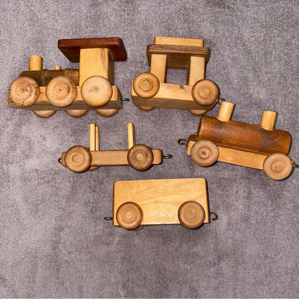 Vintage 1970’s Wooden Toy Train Set